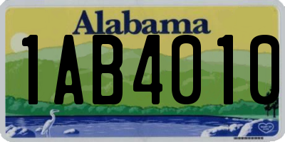 AL license plate 1AB4010