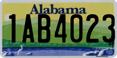 AL license plate 1AB4023