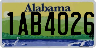 AL license plate 1AB4026