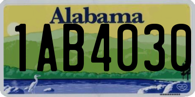 AL license plate 1AB4030