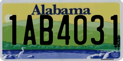 AL license plate 1AB4031