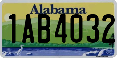 AL license plate 1AB4032