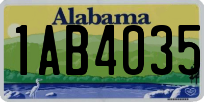 AL license plate 1AB4035