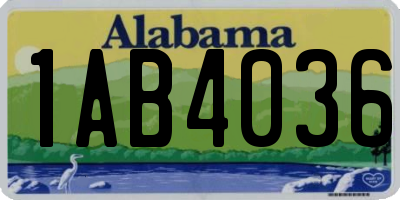 AL license plate 1AB4036