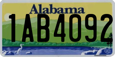 AL license plate 1AB4092