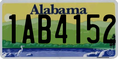 AL license plate 1AB4152