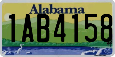 AL license plate 1AB4158