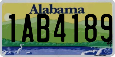 AL license plate 1AB4189