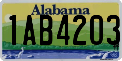 AL license plate 1AB4203