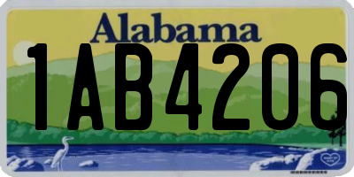 AL license plate 1AB4206