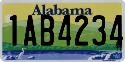 AL license plate 1AB4234