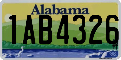 AL license plate 1AB4326