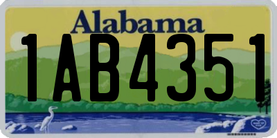 AL license plate 1AB4351