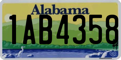 AL license plate 1AB4358