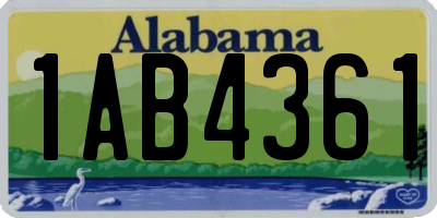 AL license plate 1AB4361