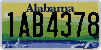 AL license plate 1AB4378