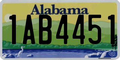 AL license plate 1AB4451