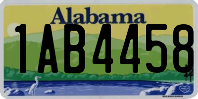 AL license plate 1AB4458