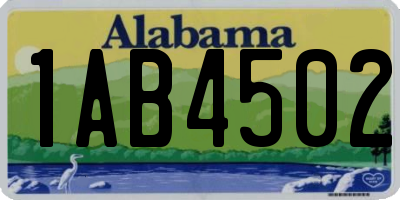 AL license plate 1AB4502