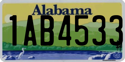 AL license plate 1AB4533