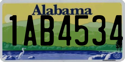 AL license plate 1AB4534