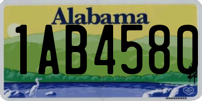 AL license plate 1AB4580