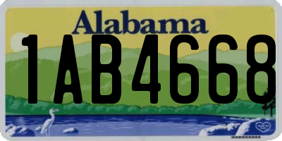 AL license plate 1AB4668