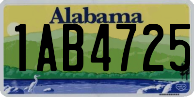 AL license plate 1AB4725