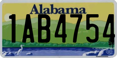 AL license plate 1AB4754