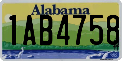 AL license plate 1AB4758