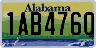 AL license plate 1AB4760