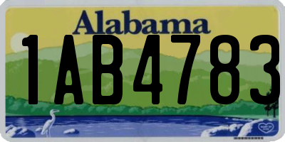 AL license plate 1AB4783