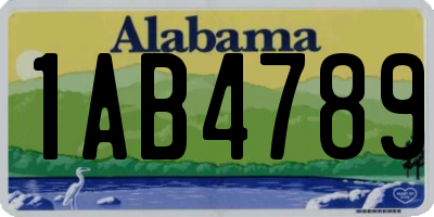 AL license plate 1AB4789