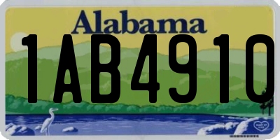 AL license plate 1AB4910