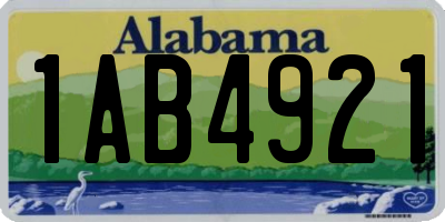 AL license plate 1AB4921