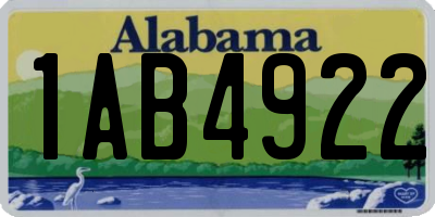 AL license plate 1AB4922