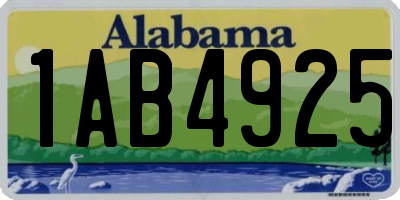 AL license plate 1AB4925