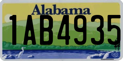 AL license plate 1AB4935