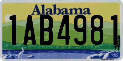 AL license plate 1AB4981