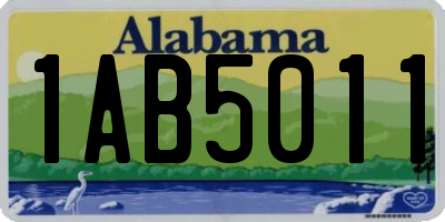 AL license plate 1AB5011