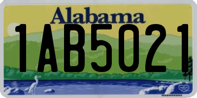 AL license plate 1AB5021