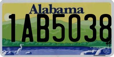 AL license plate 1AB5038