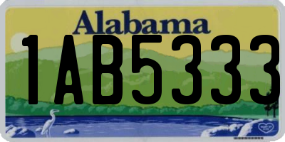 AL license plate 1AB5333
