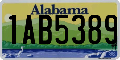 AL license plate 1AB5389