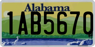 AL license plate 1AB5670