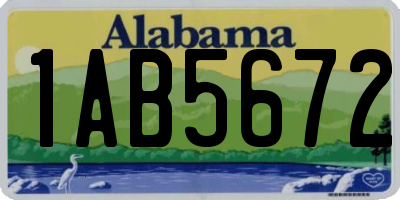 AL license plate 1AB5672