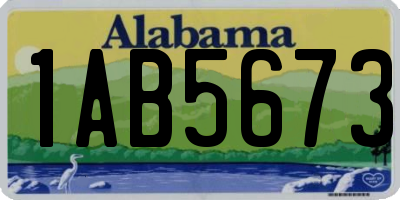 AL license plate 1AB5673