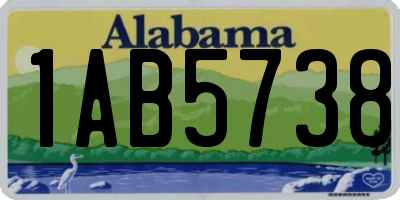 AL license plate 1AB5738