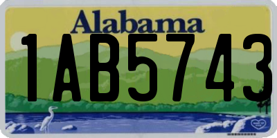 AL license plate 1AB5743