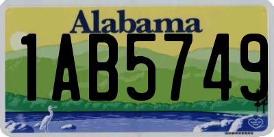 AL license plate 1AB5749